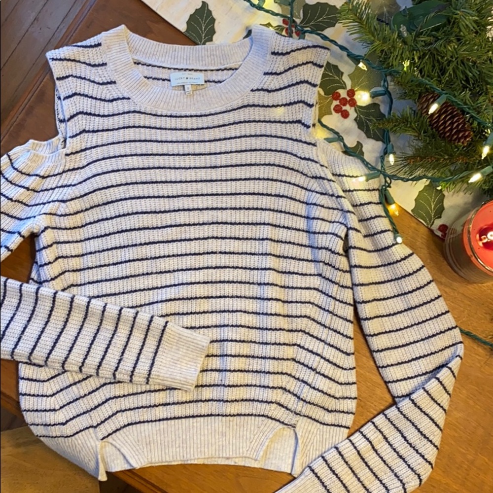 Cold shoulder sweater